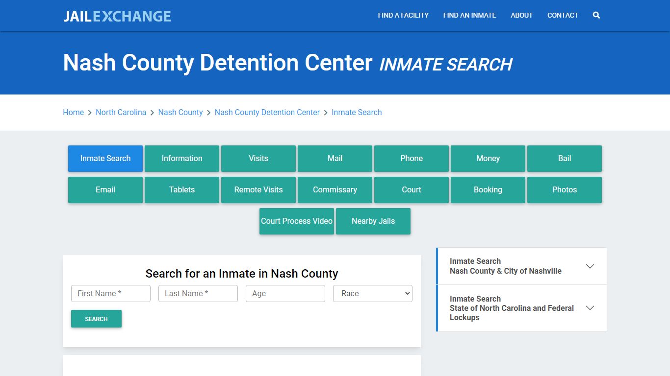 Nash County Detention Center Inmate Search - Jail Exchange