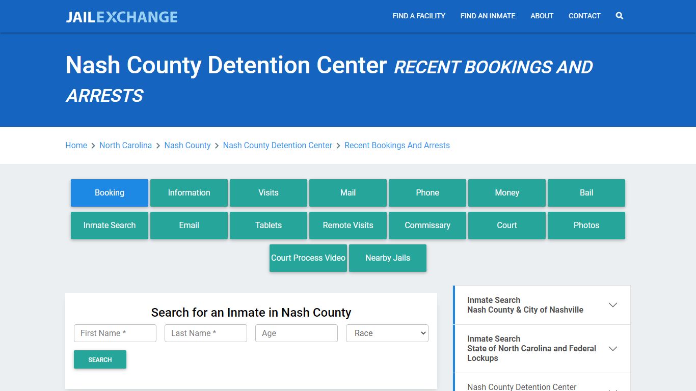 Nash County Detention Center Recent Bookings And Arrests - Jail Exchange